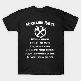 Mechanic Hourly Rate T-Shirt